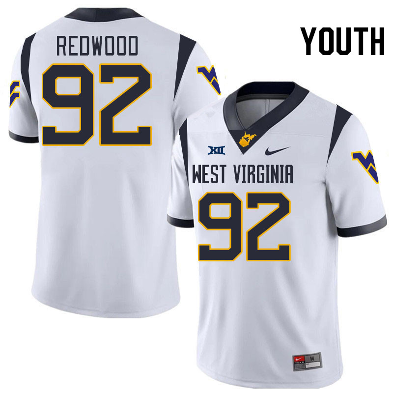 Youth #92 Asani Redwood West Virginia Mountaineers College 2024 New Uniforms Football Jerseys Stitch